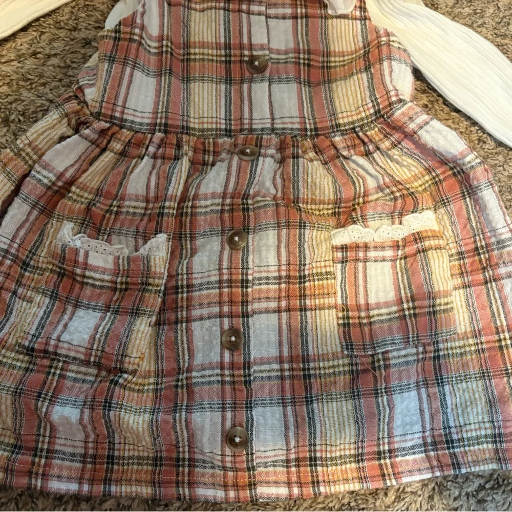 Nicole Miller Toddler / girls Plaid Dress with Cream Top - Picture 5 of 9
